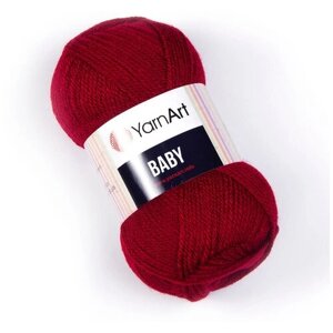 Пряжа для вязания YarnArt Baby (ЯрнАрт Беби) - 2 мотка 3024 бордовый, гипоаллергенная для детских изделий, 100% акрил, 150м/50г