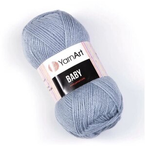 Пряжа для вязания YarnArt Baby (ЯрнАрт Беби) - 2 мотка 3072 серо-голубой, гипоаллергенная для детских изделий, 100% акрил, 150м/50г