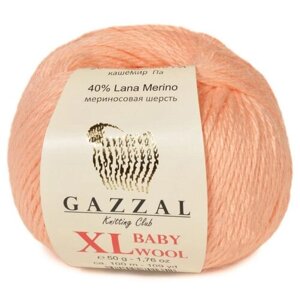 Пряжа Gazzal Baby wool XL: 834 (Персик)