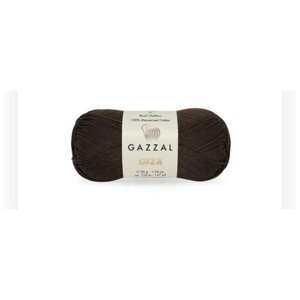 Пряжа Gazzal Giza (Гиза) 100% мерсеризованный хлопок 50г 125м (2486 шоколад) 5шт
