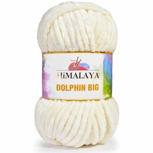 Пряжа Himalaya DOLPHIN BIG 100% Полиэстер, 200гр/80м,76705 молочный) 1 упаковка (3 мотка)