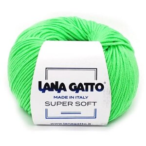 Пряжа Lana Gatto Super Soft 14474 Неоновый зеленый 1 моток