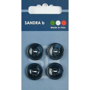Пуговицы Sandra b, круглые, пластиковые, темно-синие, 4 шт, 1 упаковка