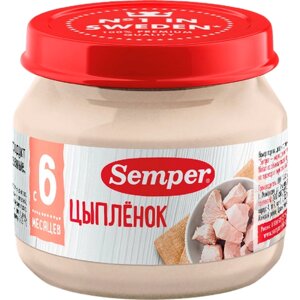 Пюре Semper цыпленок 6 месяцев 80г