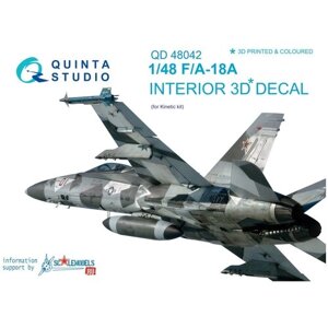 QD48042 1:48 3D Декаль интерьера кабины F/A-18A (для модели Kinetic)