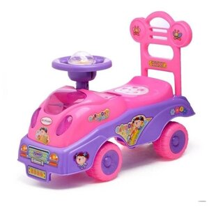 QUNXING Толокар «Машинка для девочки», с музыкой, цвет розовый