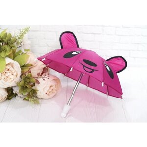 Реалистичный зонтик "Панда" для кукол, длина 22 см, фуксия