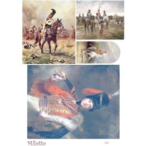 Рисовая бумага для декупажа карта салфетка А4 салфетка 1251 гусар всадник лошадь солдат винтаж крафт Milotto