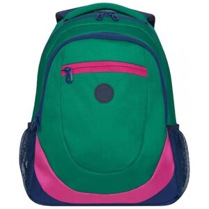 Рюкзак молодежный Grizzly RD-953-1 зеленый - синий, 2 отд, карманы, анатом. спинка, 31х42х18
