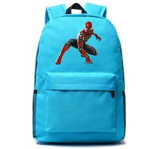 Рюкзак Железный - Человек паук (Spider man) голубой №4