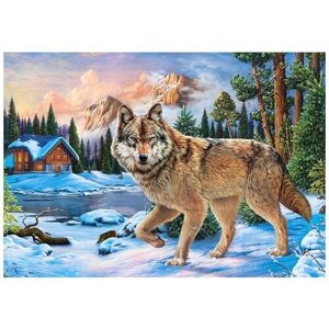 Рыжий кот Набор алмазной вышивки "Крадущийся волк в зимнюю пору"CF30020) 30х40 см
