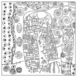 Салфетка рисовая с контуром рисунка Klimt Il bacio STAMPERIA 50 х 50 см * DFTM15