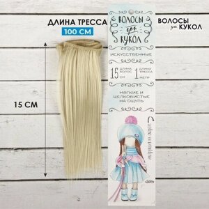 Школа талантов Волосы - тресс для кукол «Прямые» длина волос: 15 см, ширина:100 см, цвет № 88