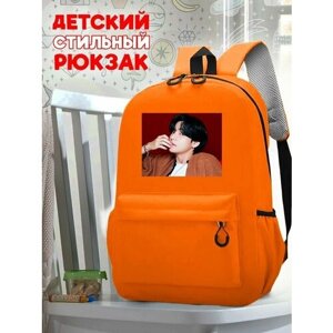 Школьный оранжевый рюкзак с принтом Музыка BTS - 92