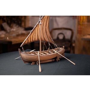 Шлюпка для Santa Maria, сборная модель парусного корабля от П. Никитина, М. 1:24, 272х350х110мм