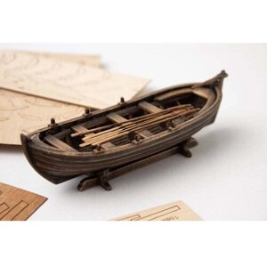 Шлюпка XVI века, сборная модель корабля от П. Никитина, М. 1:48, 95 мм