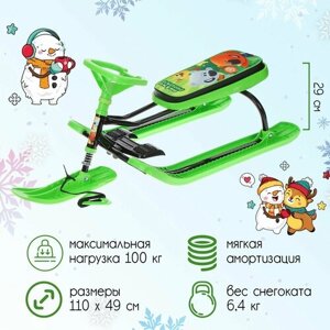 Снегокат "Тимка спорт 2 Ми-ми-мишки", ТС2/ММ2, цвет зелёный/чёрный