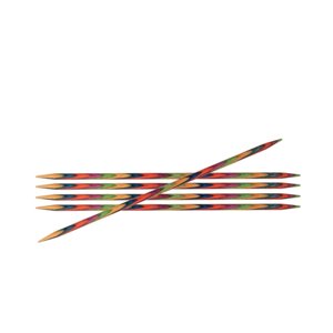 Спицы чулочные Symfonie 6мм/20см, дерево, многоцветный, 5шт в упаковке, KnitPro, 20113