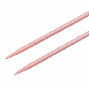 Спицы вязальные прямые PEARL 4,5 мм*25 см розовый, пластик, 2 шт, PONY