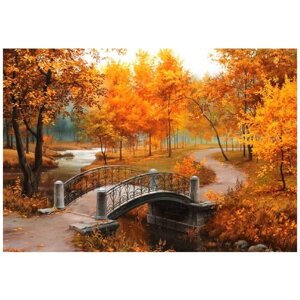 Supertoys Алмазная картина Осенний парк 40х50 см с подрамником YSG2002 с 8 лет