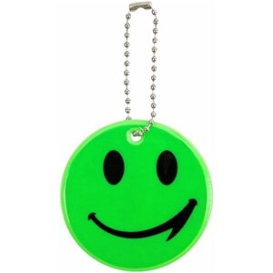 Светоотражающий брелок из ПВХ, зеленый, с шариковой цепочкой для крепления. Сделает малыша более заметным в темное время и обезопасит его на дороге