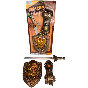 Сюжетно-ролевой набор игрушечное оружие для мальчика "Рыцарь", 3 предмета, меч, щит, защита