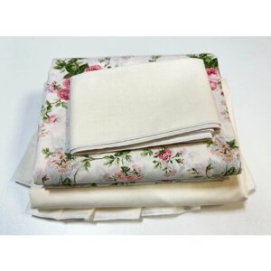 Текстиль на кровать домик 80х160 см (молочный/цветы) ТД-32