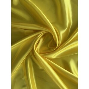 Ткань для шитья, Креп-сатин желтый, отрез 1 м, ширина 150 см