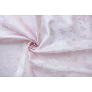 Ткань подклад светло-розового цвета с жаккардовыми цветами