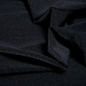Ткань трикотаж бифлекс черный без рисунка (236-10)