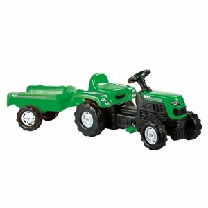 Трактор педальный Dolu Трактор на педалях с прицепом, цвет зеленый, пластик, в коробке (8246)