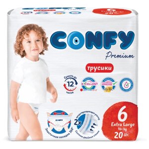 Трусики детские Confy Premium ExtraLarge 16+ кг (размер 6), 20 шт.