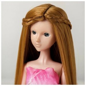 Волосы для кукол «Прямые с косичками» размер маленький, цвет 27 (1 шт.)