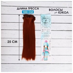 Волосы - тресс для кукол «Прямые» длина волос: 25 см, ширина: 100 см, цвет № 350