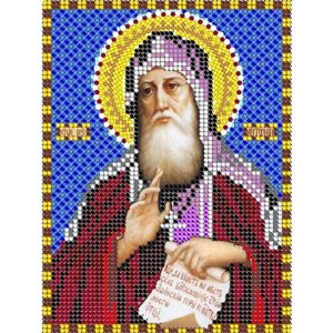 Вышивка бисером иконы Святой Антоний 12*16 см
