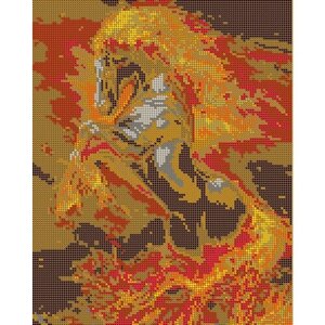 Вышивка бисером наборы картина Огненная лошадь 24*30 см