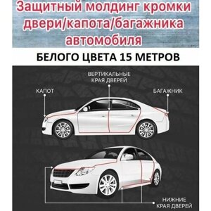 Защита кромки дверей Jetour Dashing с металлической вставкой (белый)