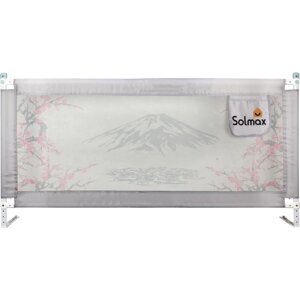 Защитный детский барьер на кровать Solmax 160 см серый/цветы