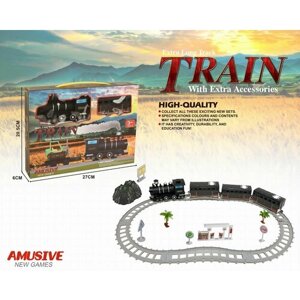 Железная дорога 130 см игра на батарейках в коробке / звуковые и световые эффекты
