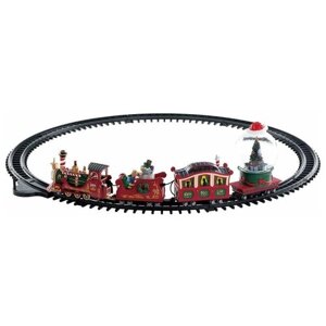 Железная дорога 'Поезд с Северного полюса'динамика, звук), батарейки, 113х67х15 см, LEMAX 74223-lemax