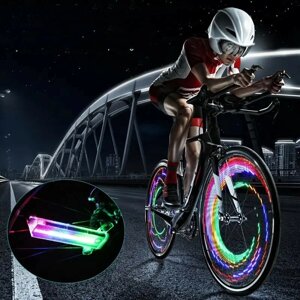 1 шт. Велосипедные огни с 30 изменяющимися рисунками, 32 светодиодные мигающие цвета, огни для колеса велосипеда.