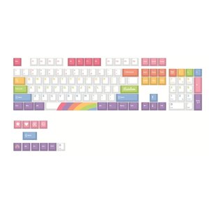 118 ключей Rainbow Theme Keycaps Set PBT Sublimation Cherry Profile для 61/64/68/71/84/87/98/104 Клавиатура