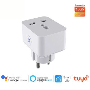 16A Tuya WiFi Smart Разъем EU Plug Дистанционный APP Control Настройка расписания Голосовое управление с Alexa Google As