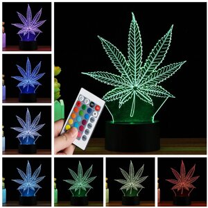 3D LED Клен Лист Таблица Лампа Дистанционное Управление Touch Night Light Изменение цвета подарка
