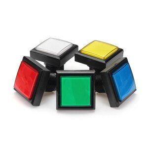 44x44 мм Синий Красный Белый Желтый Зеленый Светодиодный Кнопка для игровой консоли DIY