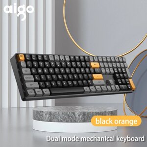 Aigo A108 Gaming Механический Клавиатура 110 Key Hot Swap 2.4G Wireless Type-c Проводной желтый переключатель Перезаряжа
