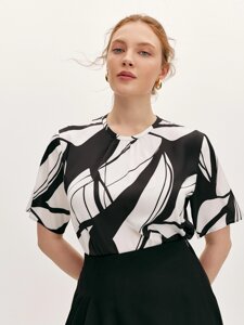 Блуза с контрастным принтом (50)