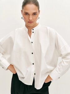Блуза с контрастными пуговицами (46)