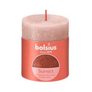 BOLSIUS Свеча рустик Sunset розовый+янтарь 260