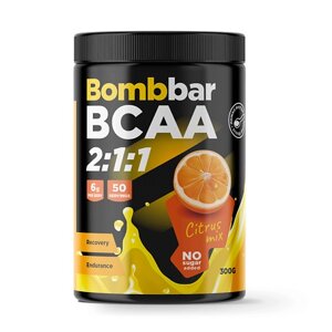 BOMBBAR Специализированный пищевой продукт для питания спортсменов Коктейль «BCAA со вкусом Цитрусовый микс»